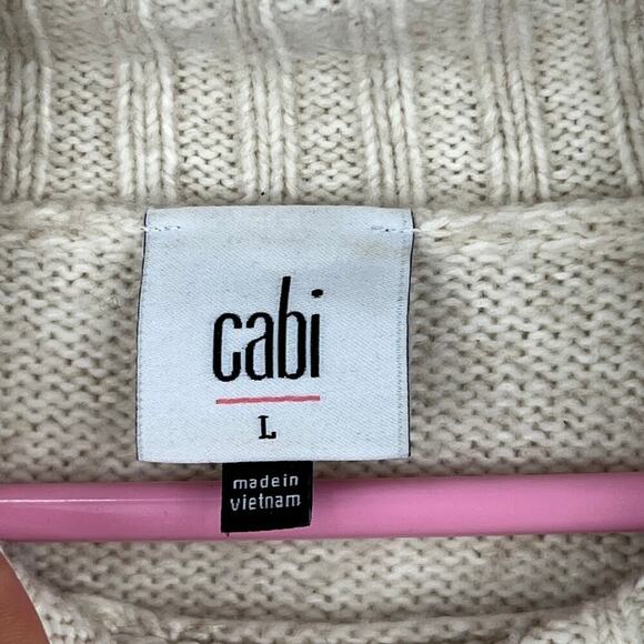 Cabi Style number 3889 puff sleeve neutral sweater womens size large - Picture 8 of 10